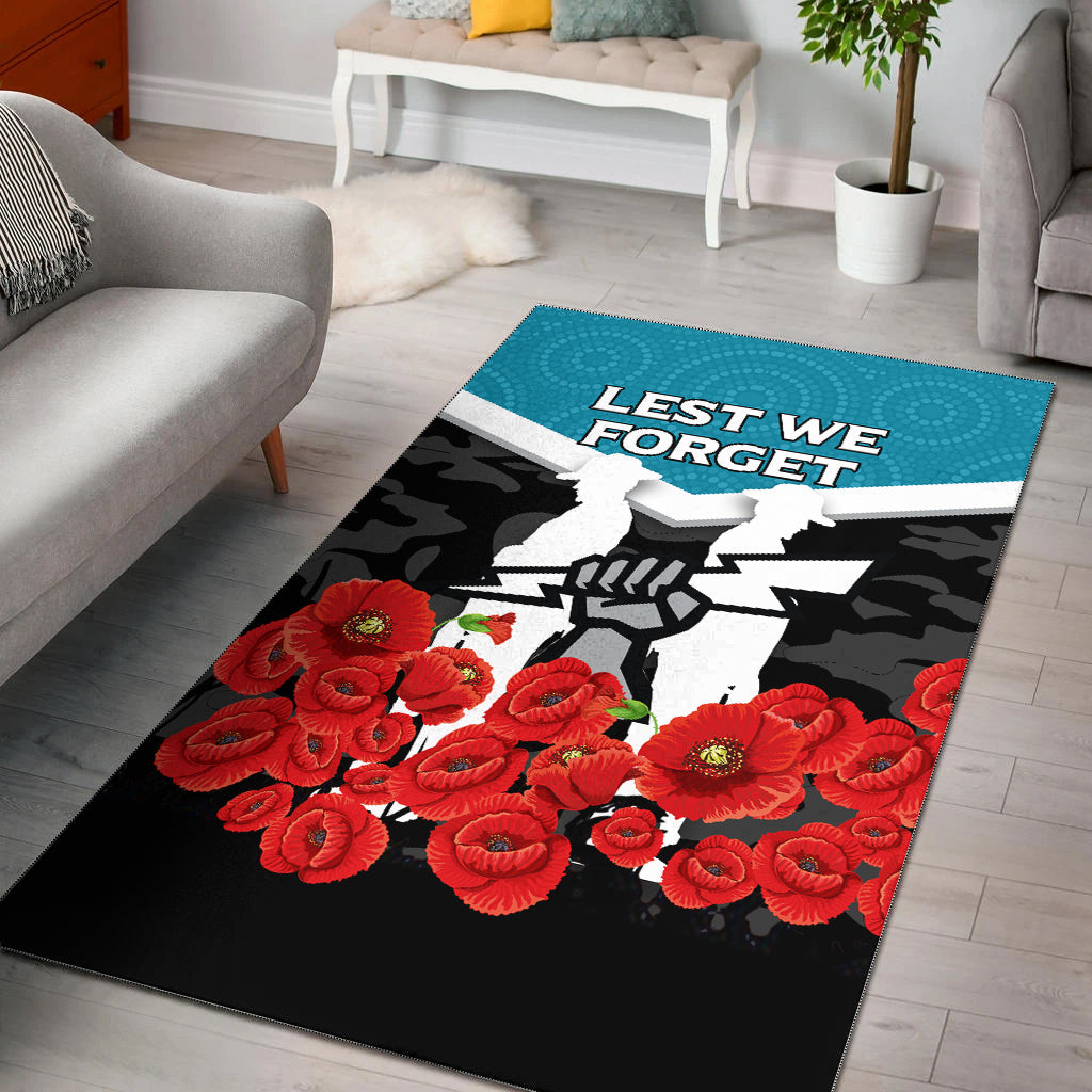 Port Adelaide Power ANZAC Day Indigenous Art Area Rug - - Vibe Hoodie Shop