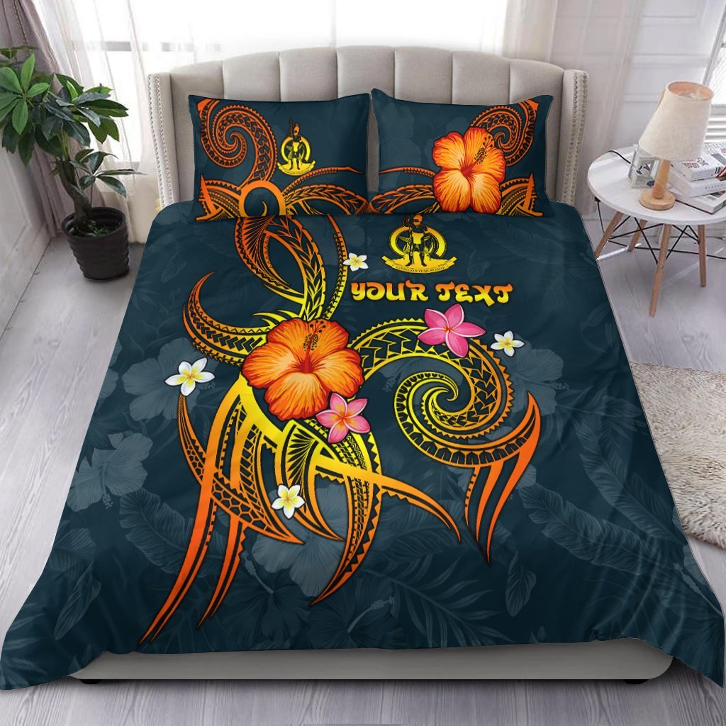 Vanuatu Polynesian Personalised Bedding Set - Legend of Vanuatu (Blue) - Vibe Hoodie Shop