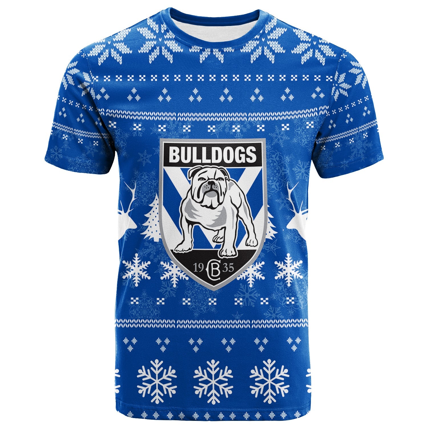 Canterbury - Bankstown Bulldogs T shirt - Christmas Ugly Style - - Vibe Hoodie Shop