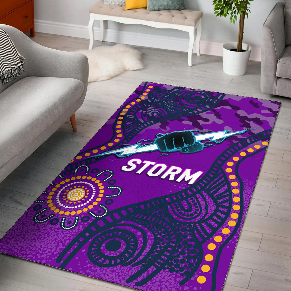 Storm Rugby ANZAC Day Camouflage Indigenous Art Area Rug - - Vibe Hoodie Shop