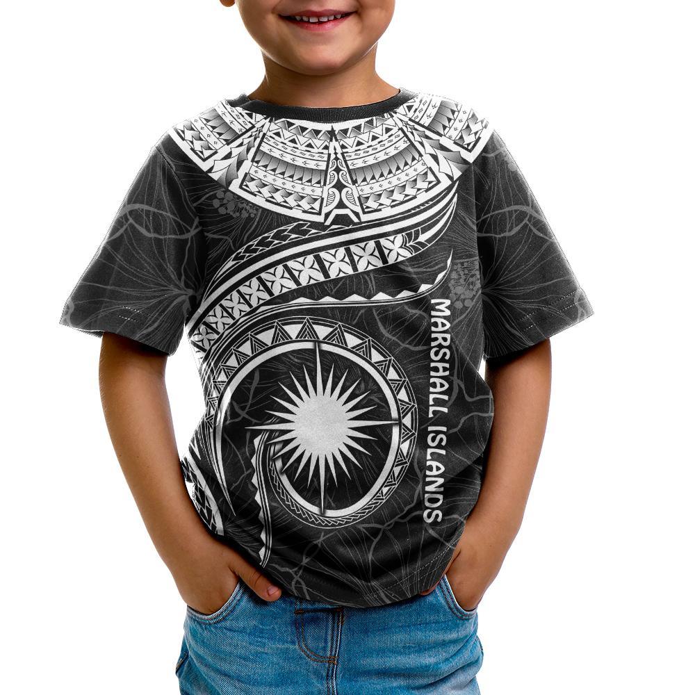 Marshall Islands Polynesian T shirt - Marshall Islands Waves (White) - Vibe Hoodie Shop