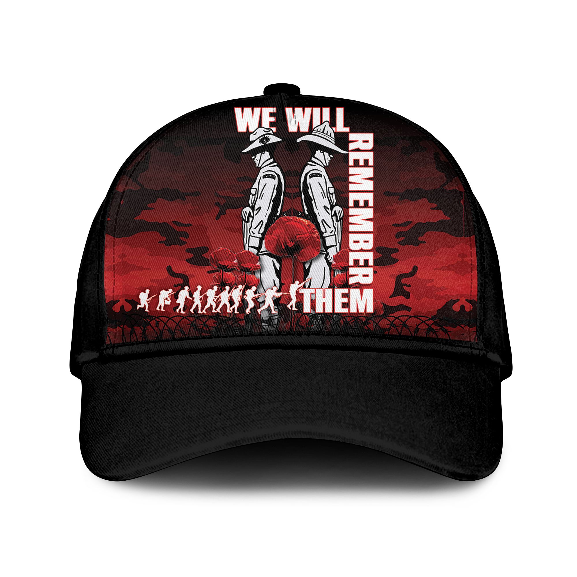 Australia ANZAC 2022 Caps Camouflage With Poppy Red - - Vibe Hoodie Shop