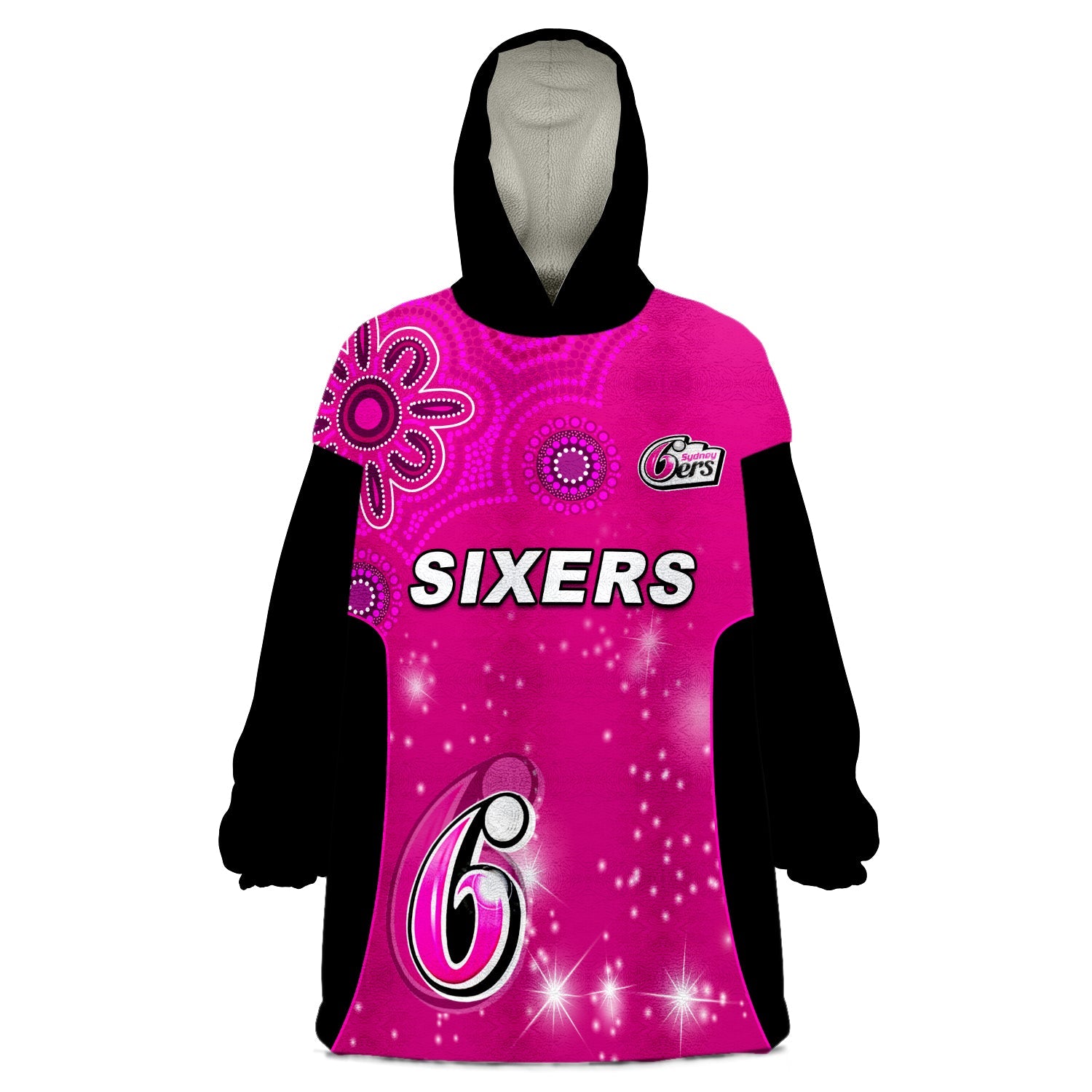Sydney Sixers Wearable Blanket Hoodie Cricket Australia Aboriginal - Vibe Hoodie Shop