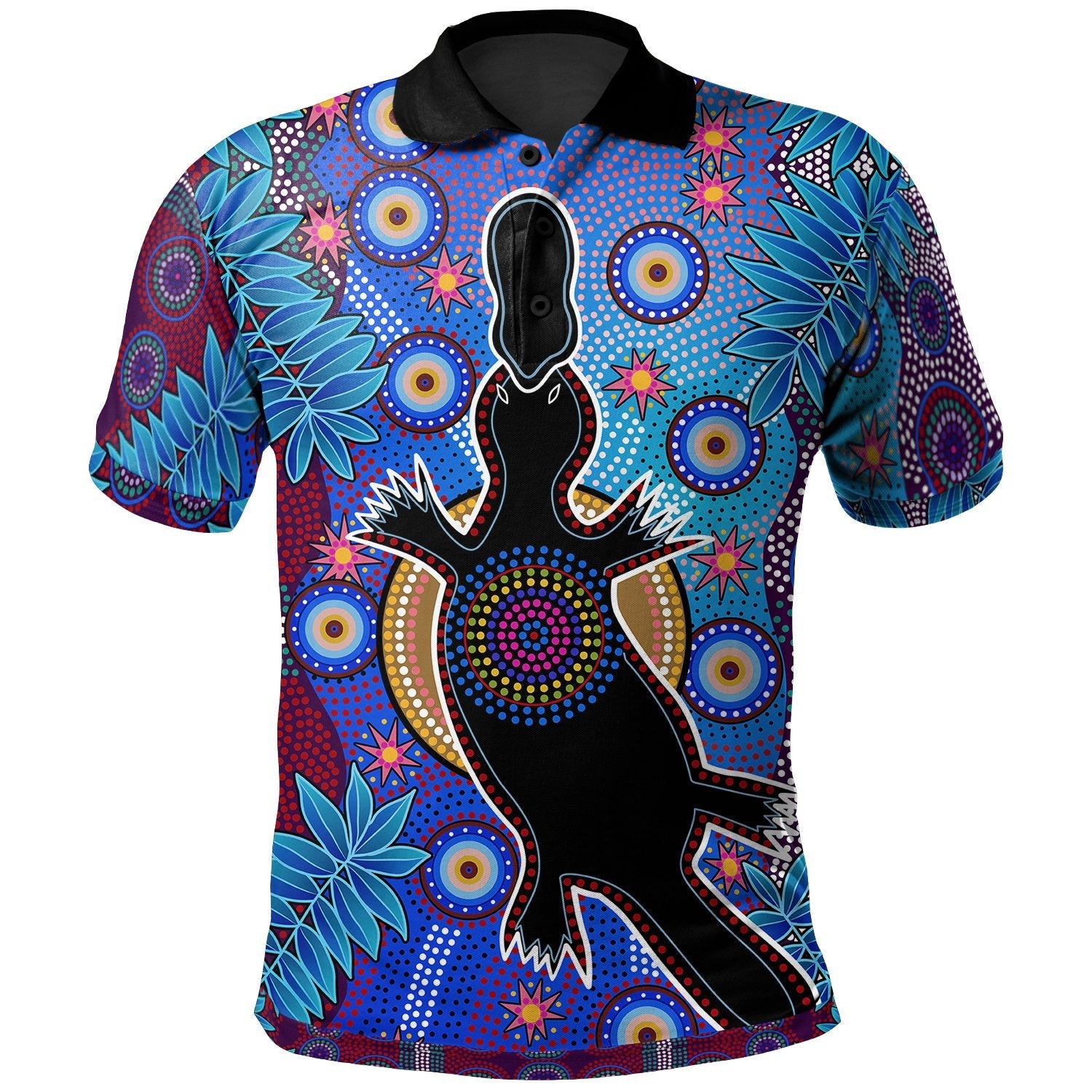 Aboriginal Polo Shirt - Indigenous Platypus - Vibe Hoodie Shop