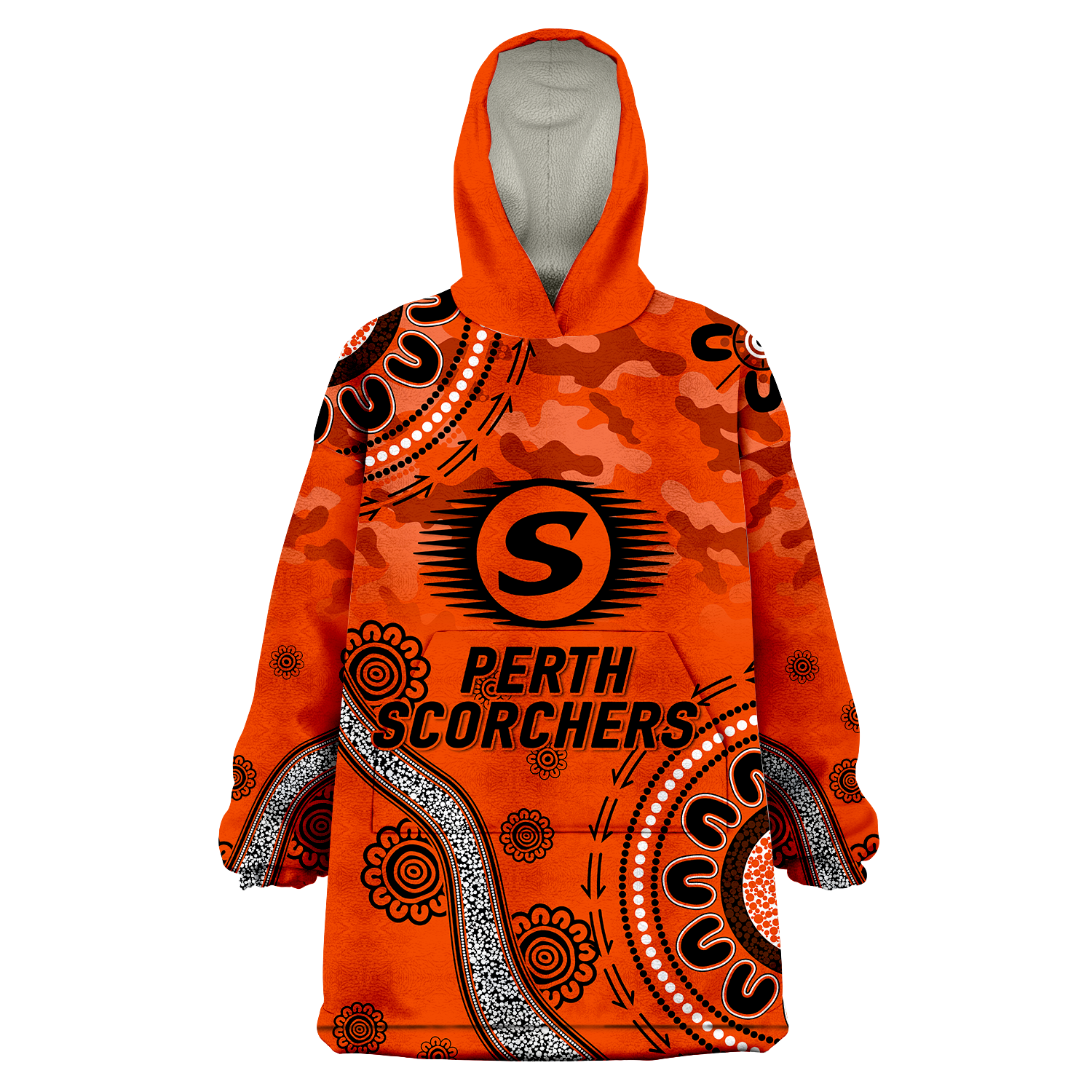 Perth Scorchers ANZAC Day Aboriginal Wearable Blanket Hoodie - - Vibe Hoodie Shop