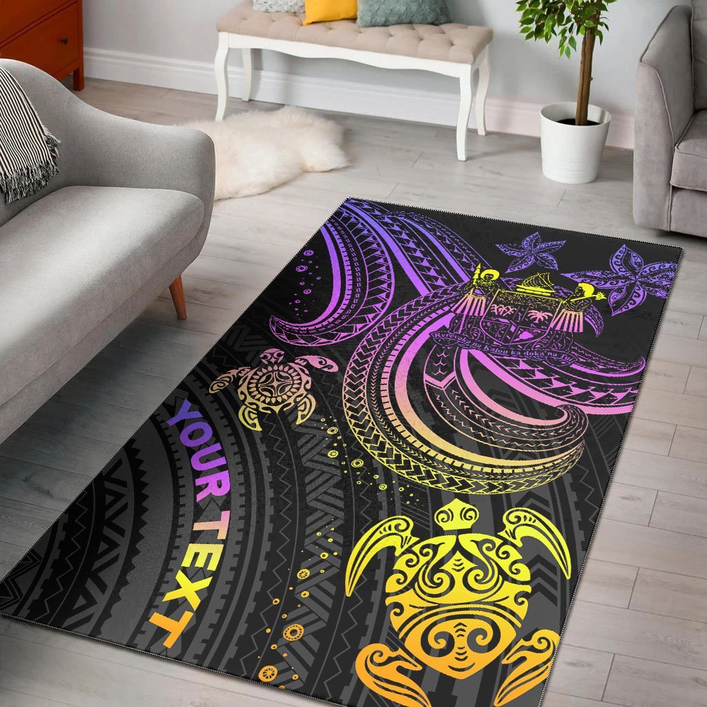 Fiji Custom Personalised Area Rug - Pink Turtle - Vibe Hoodie Shop