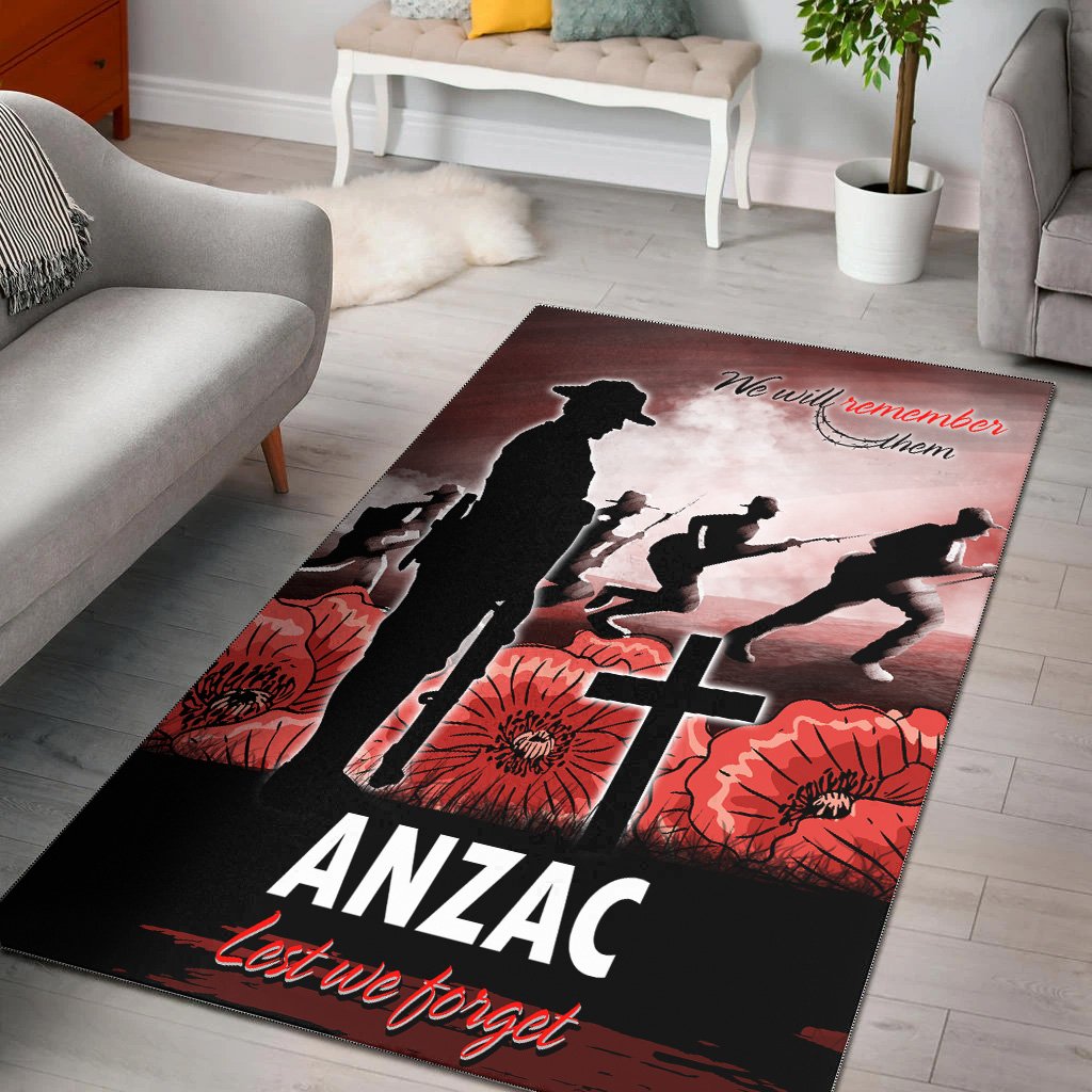 ANZAC Day Area Rug - We Will Remember Them Special Version - Vibe Hoodie Shop