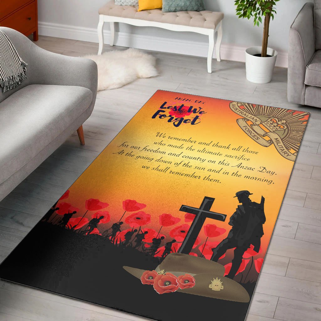 ANZAC Day Area Rug - Lest We Forget - Vibe Hoodie Shop