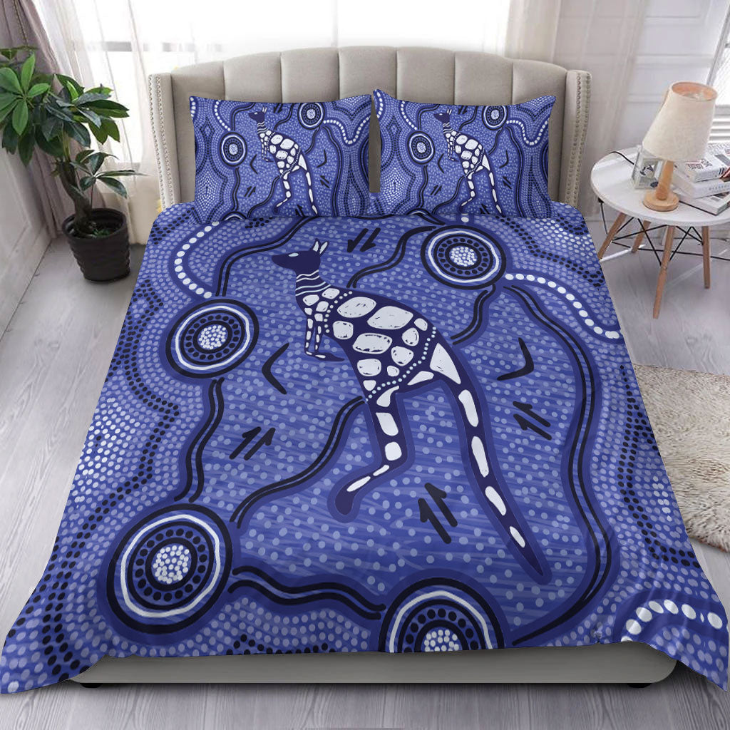 Aboriginal Kangaroo Painting Purple Bedding Set - - Vibe Hoodie Shop