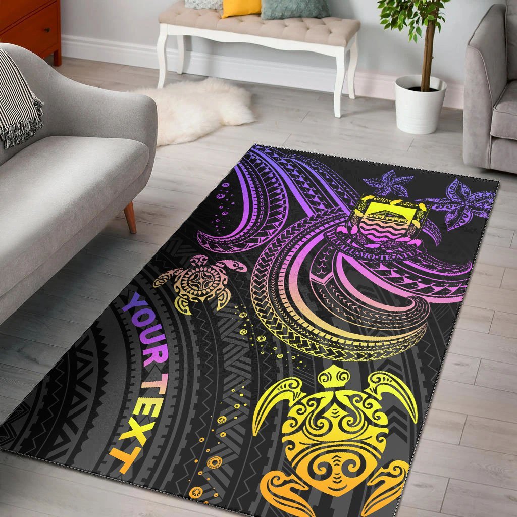 Tuvalu Custom Personalised Area Rug - Pink Turtle - Vibe Hoodie Shop