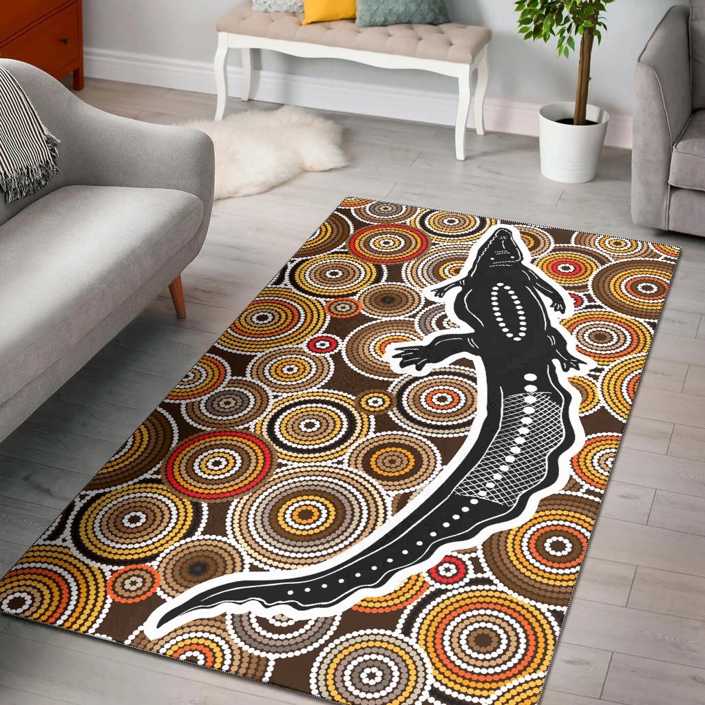 Vibe Hoodie Aboriginal Area Rug - Aboriginal Crocodile - RLT20 - Vibe Hoodie Shop