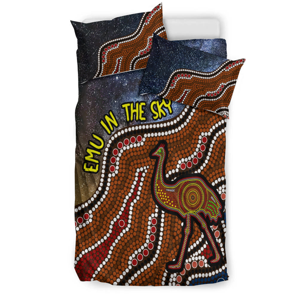 Emu In The Sky Australia Aboriginal Bedding Set - - Vibe Hoodie Shop
