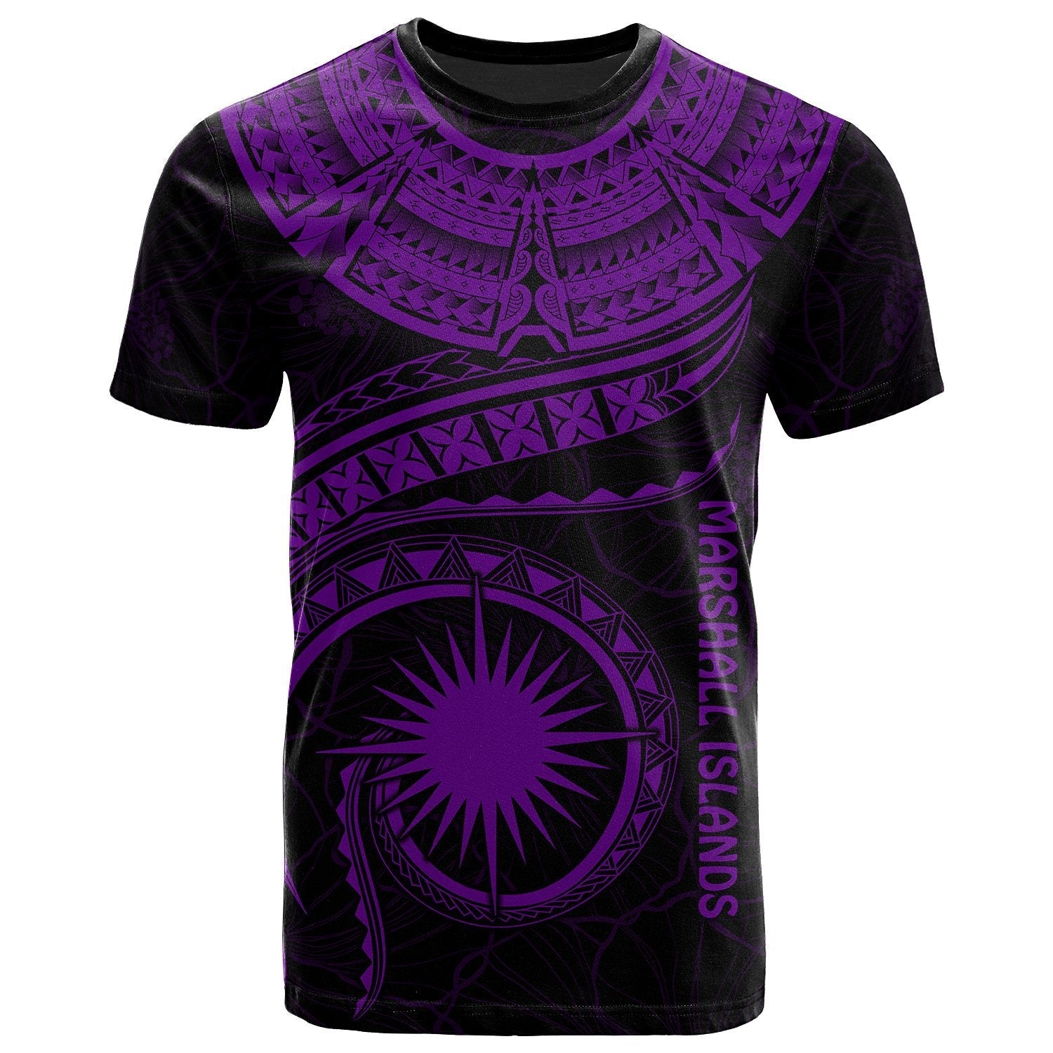 Marshall Islands Polynesian T shirt - Marshall Islands Waves (Purple) - Vibe Hoodie Shop