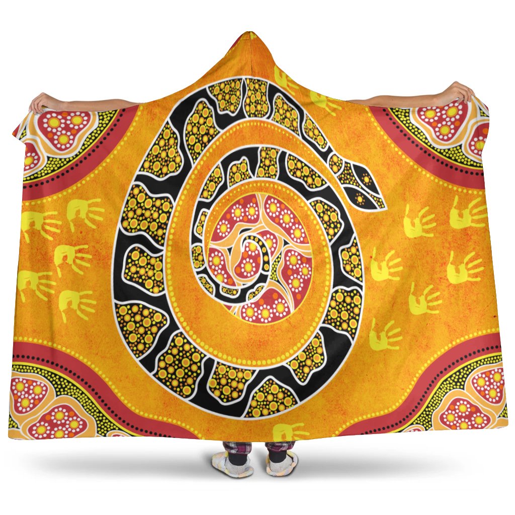 hooded-blanket-aboriginal-unique-style-snake-orange-color-2021