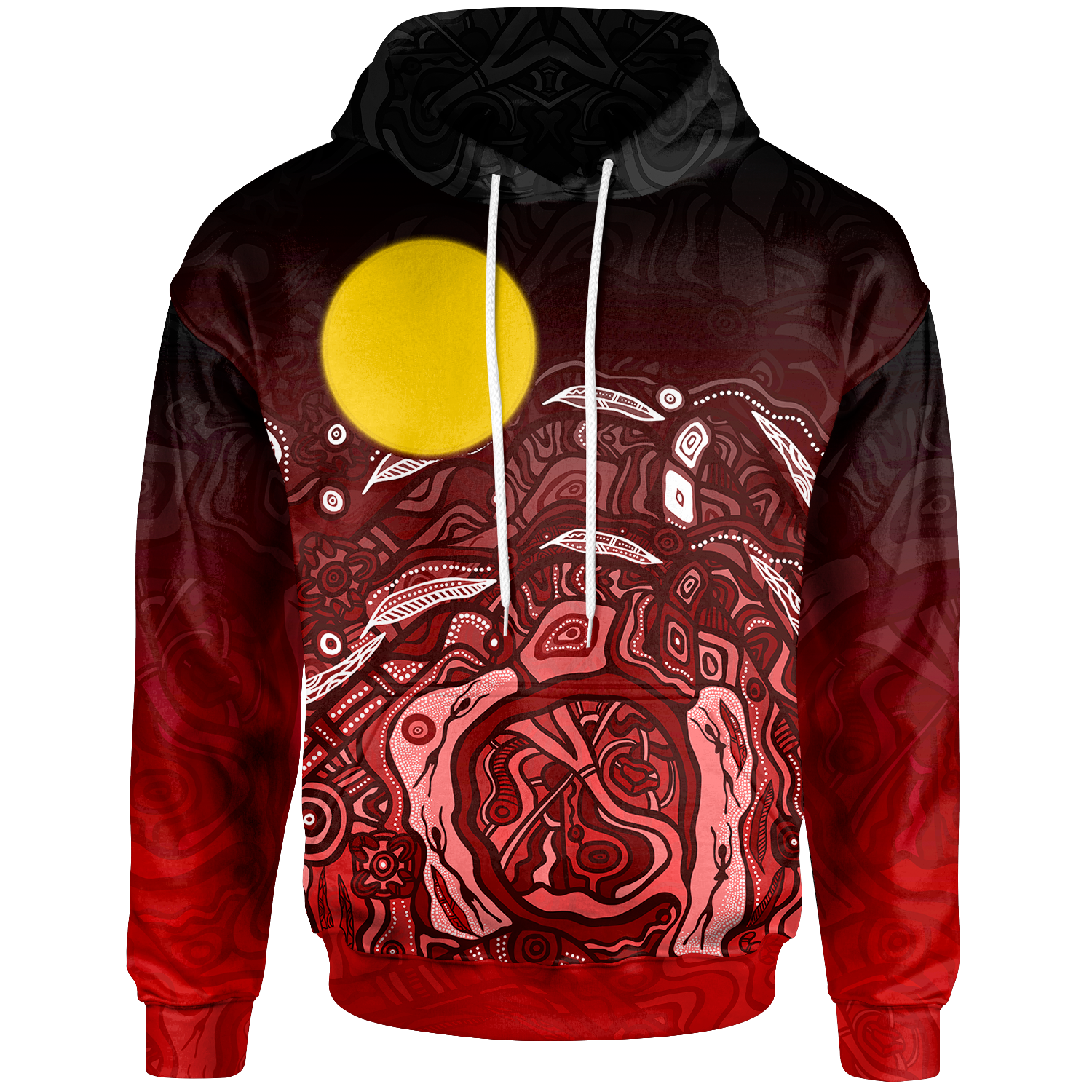 Aboriginal Hoodie - Red Landscape - Vibe Hoodie Shop