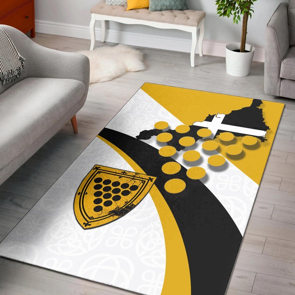 Cornwall Celtic Area Rug - Cornish Flag With Duke of Cornwall - Vibe Hoodie Shop