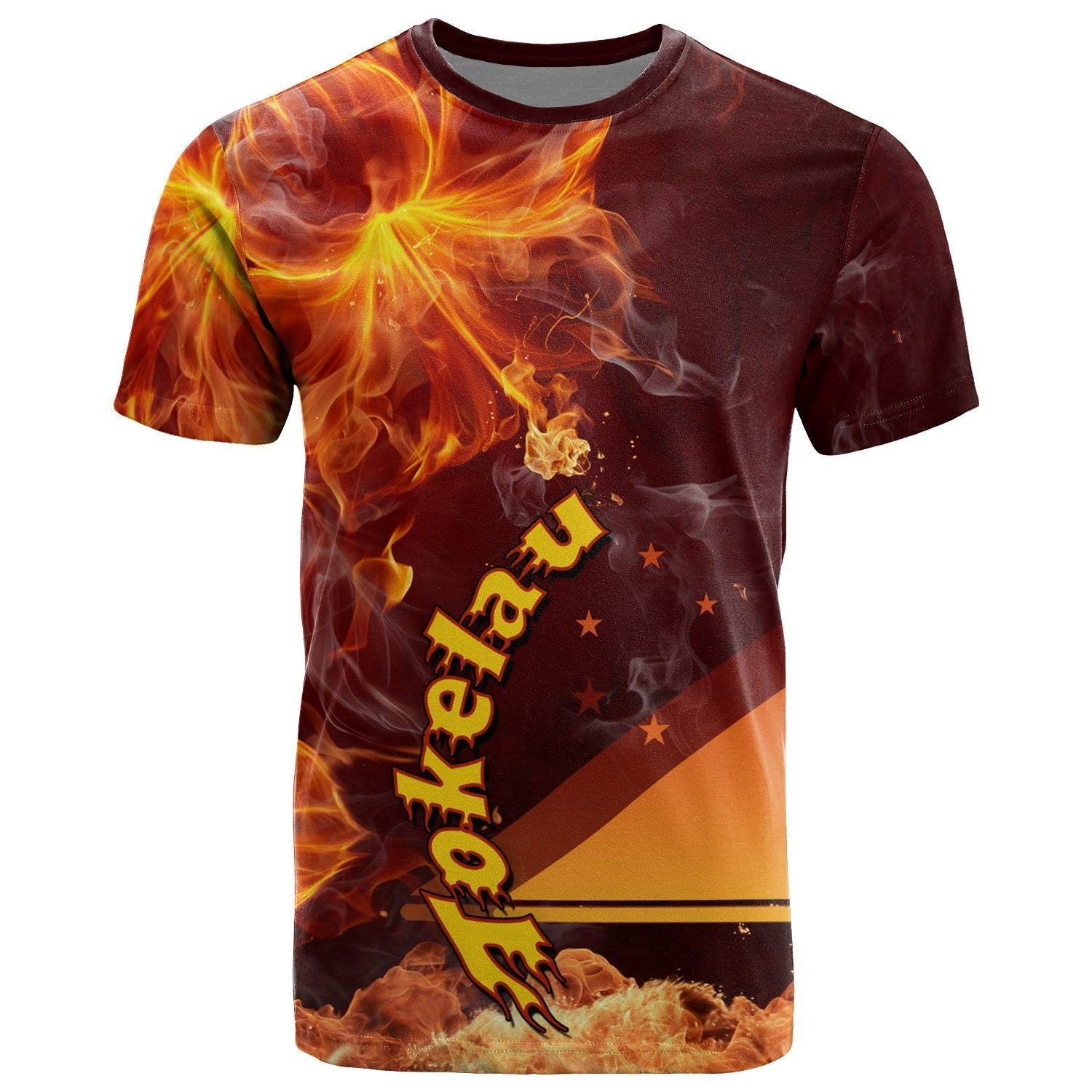 Tokelau Polynesian T - Shirt - Fire Hibiscus - Vibe Hoodie Shop