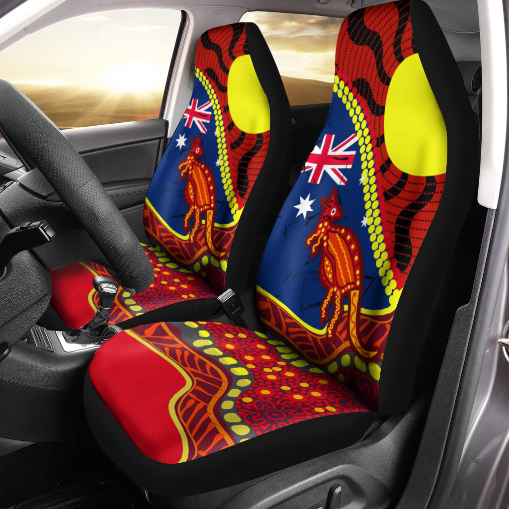 Australia Day Indigenous Art Car Seat Covers - - Vibe Hoodie Shop