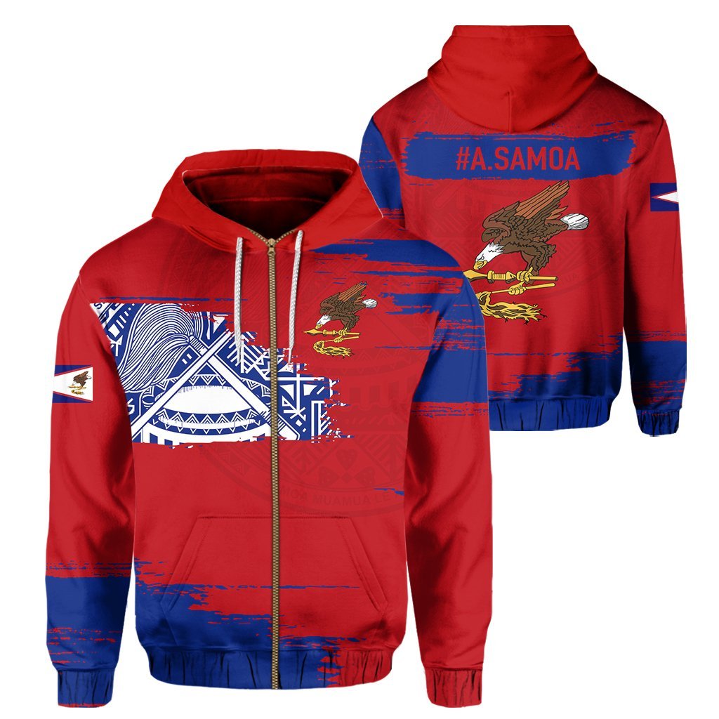 American Samoa Hoodie - Sport Ver Zip Hoodie - Vibe Hoodie Shop