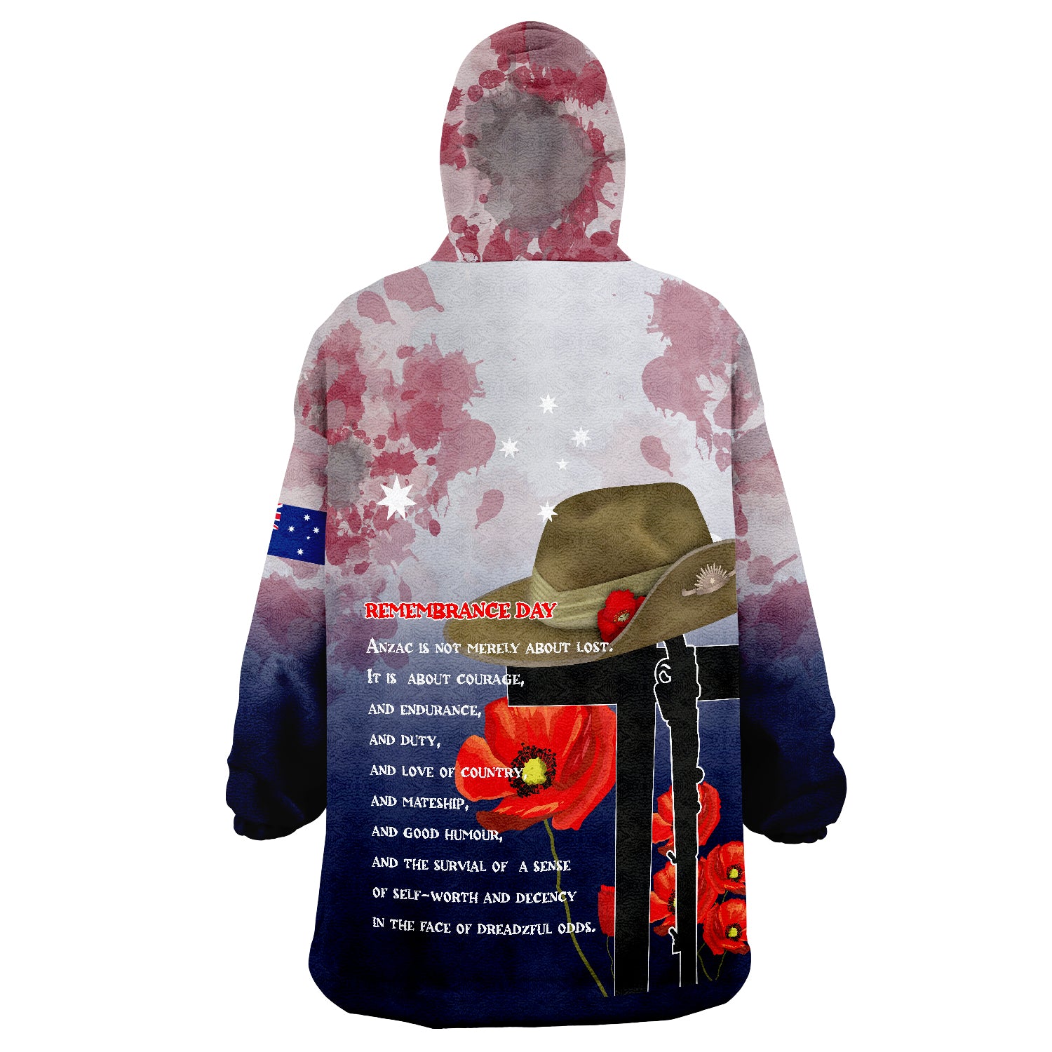 Australia ANZAC Day Remembrance Day Wearable Blanket Hoodie - Vibe Hoodie Shop