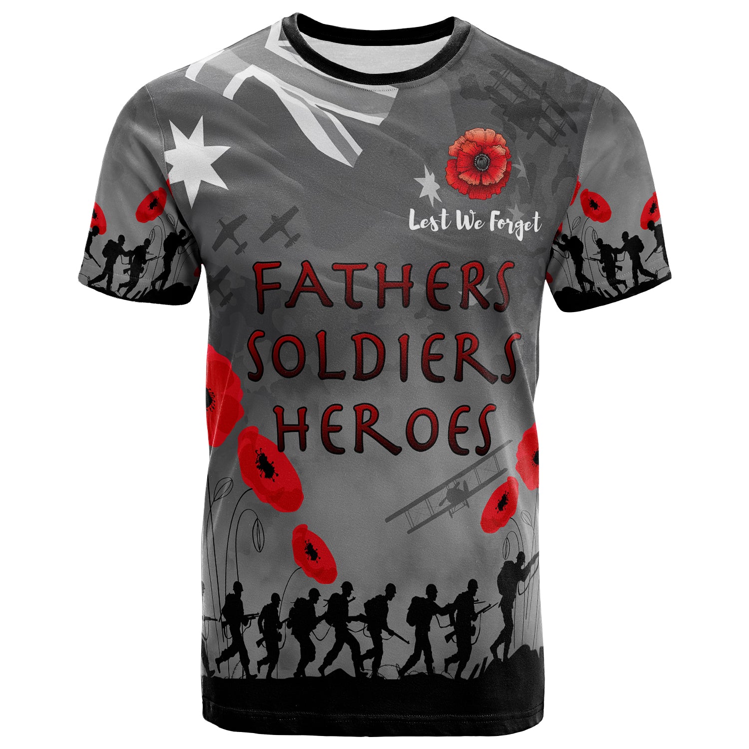 Australia Anzac T-shirt - Custom Anzac Fathers Soldiers Heroes T-shirt - Vibe Hoodie Shop