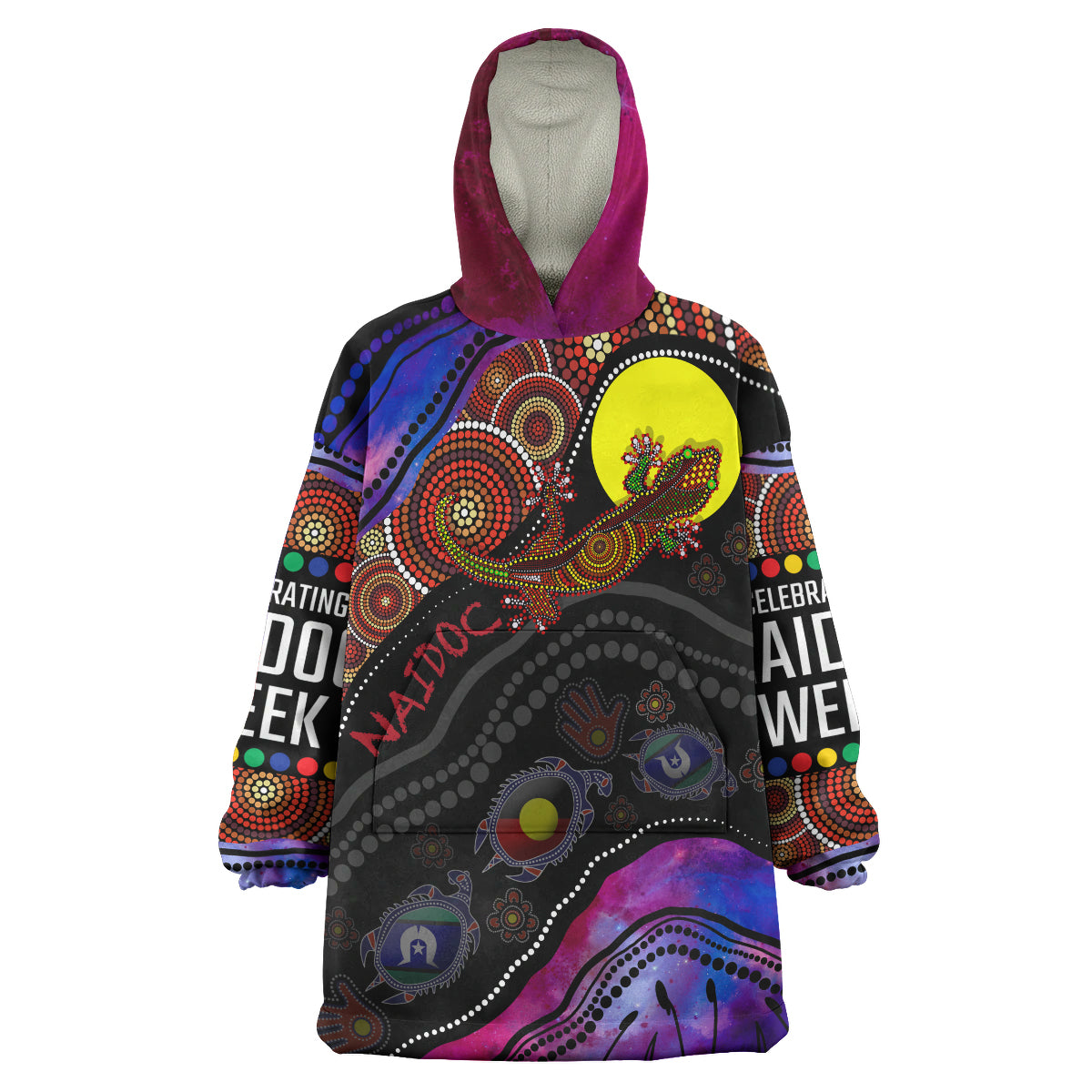 Australia NAIDOC Week 2023 Wearable Blanket Hoodie - Heal Country Indigenous Aboriginal Inspired Wearable Blanket Hoodie - Vibe Hoodie Shop