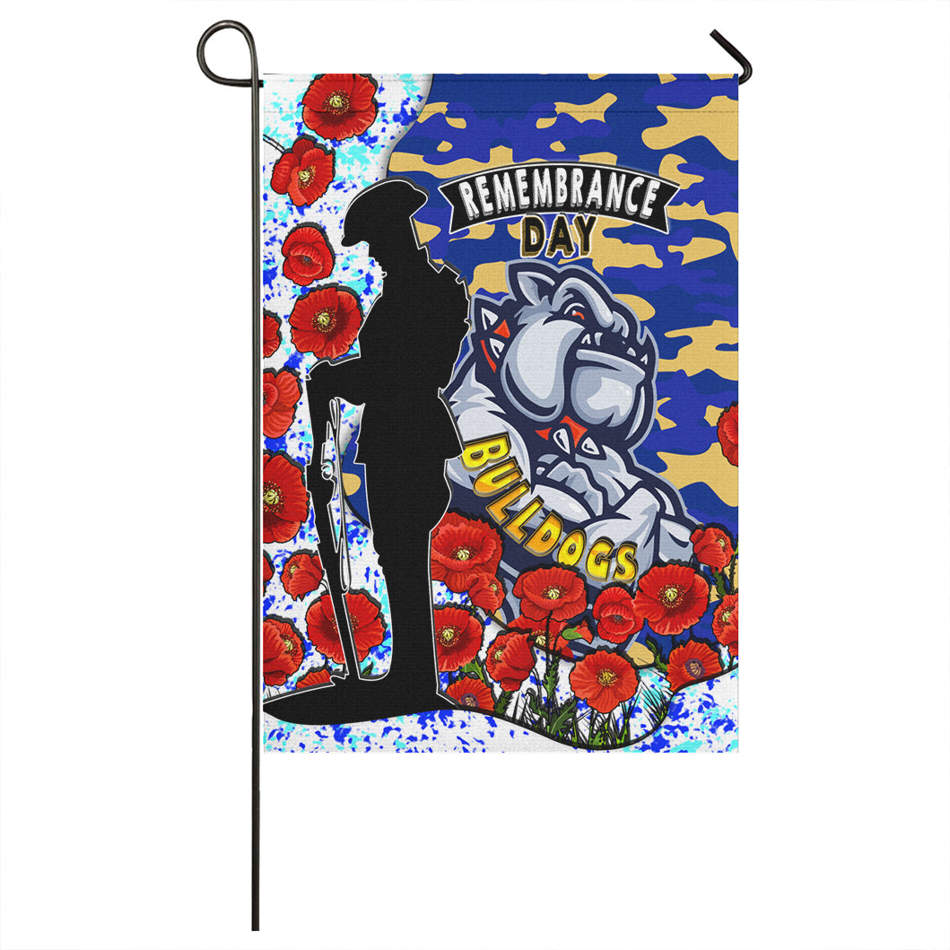 Bulldogs Rugby Flag - Bulldogs Remembrance Day With Red Poppy Flag - Vibe Hoodie Shop