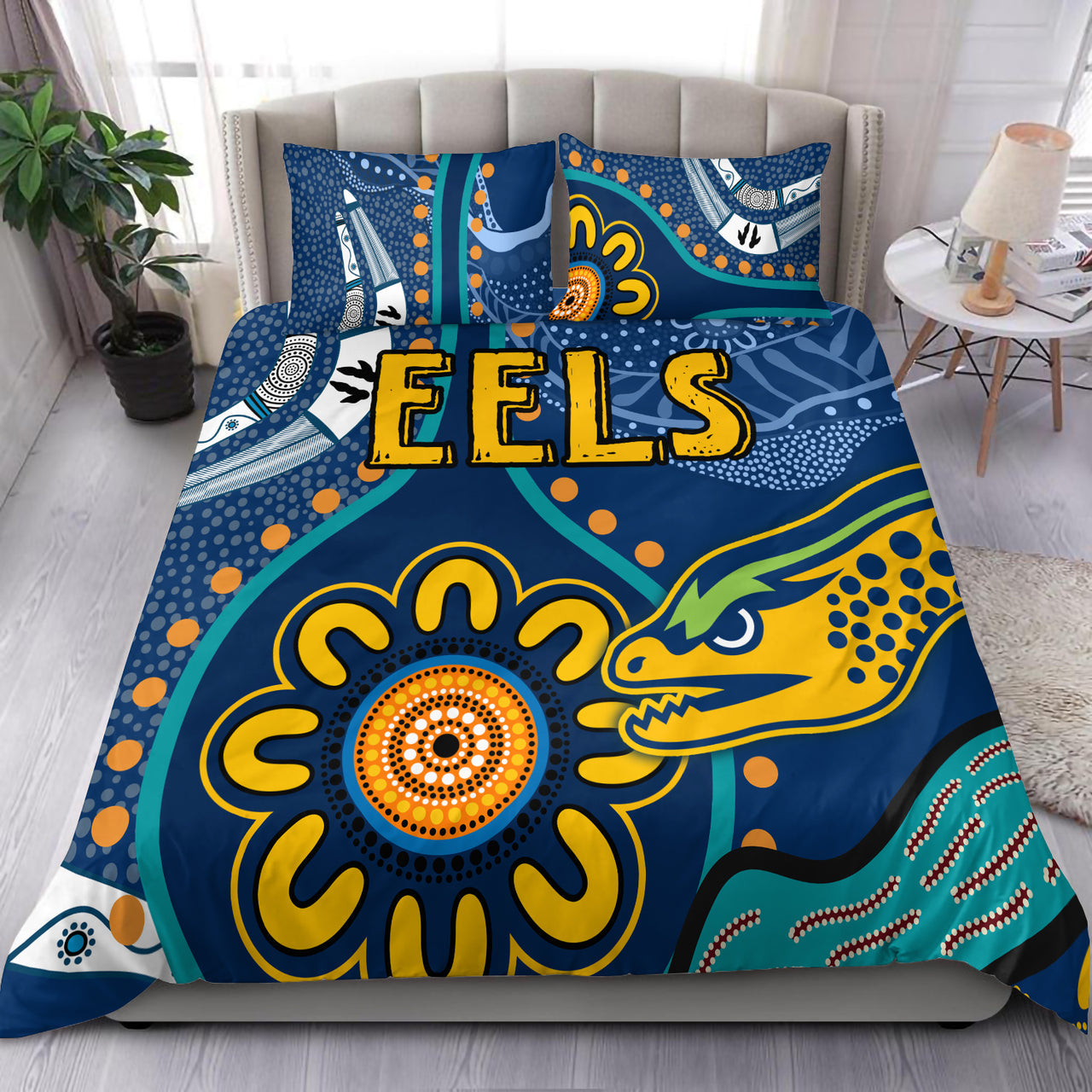 Eels Rugby Bedding Set - Custom Indigenous Eels Bedding Set RLT13 - Vibe Hoodie Shop