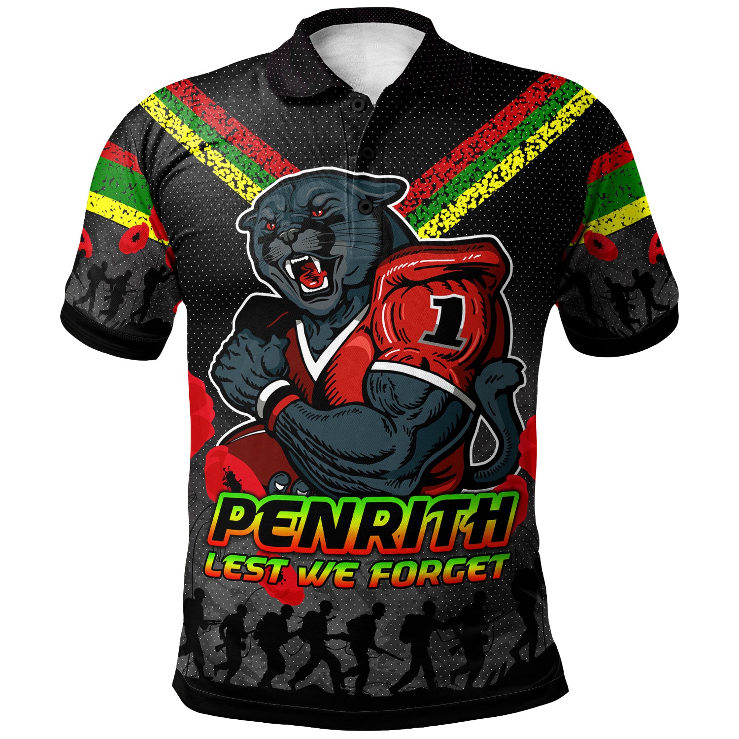 Australia Penrith Anzac Polo Shirt - Custom Lest We Forget Polo Shirt - Vibe Hoodie Shop