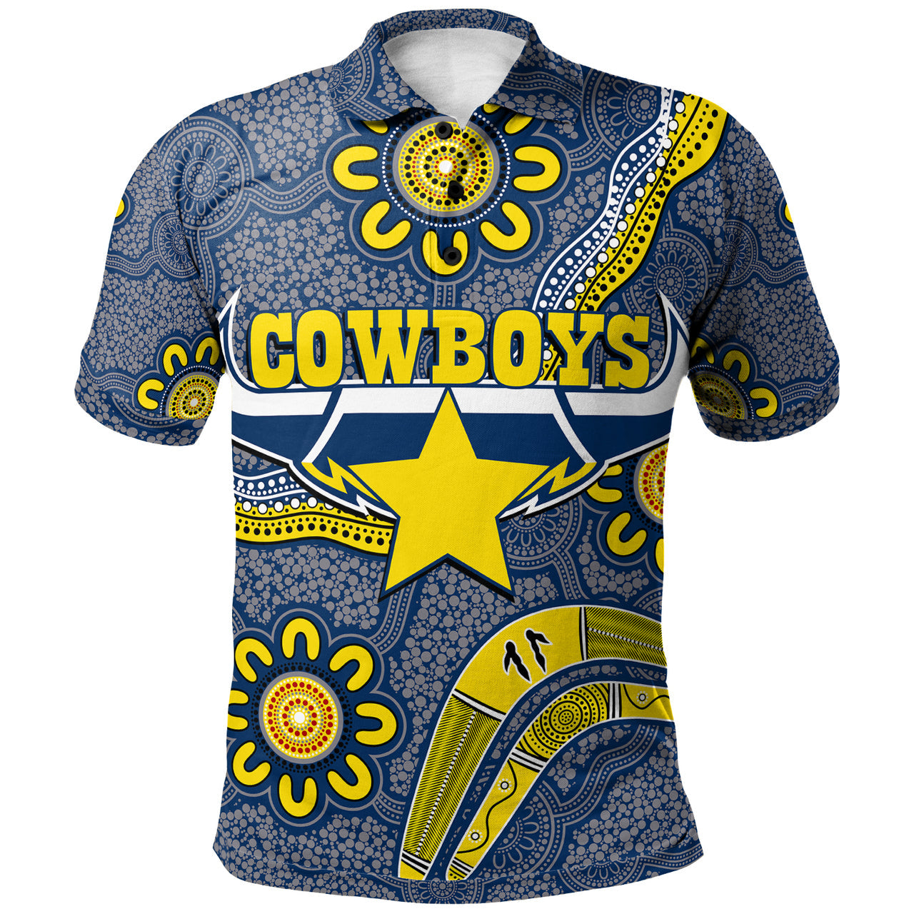 Australia Rugby Polo Shirt - Aboriginal Boomerang Cowboys - LT20 - Vibe Hoodie Shop