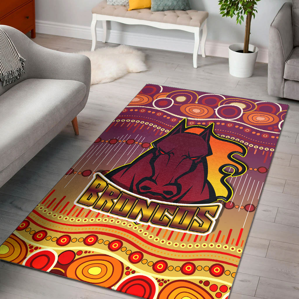 Broncos Rugby Area Rug - Horse Aboriginal Patterns Area Rug - Vibe Hoodie Shop