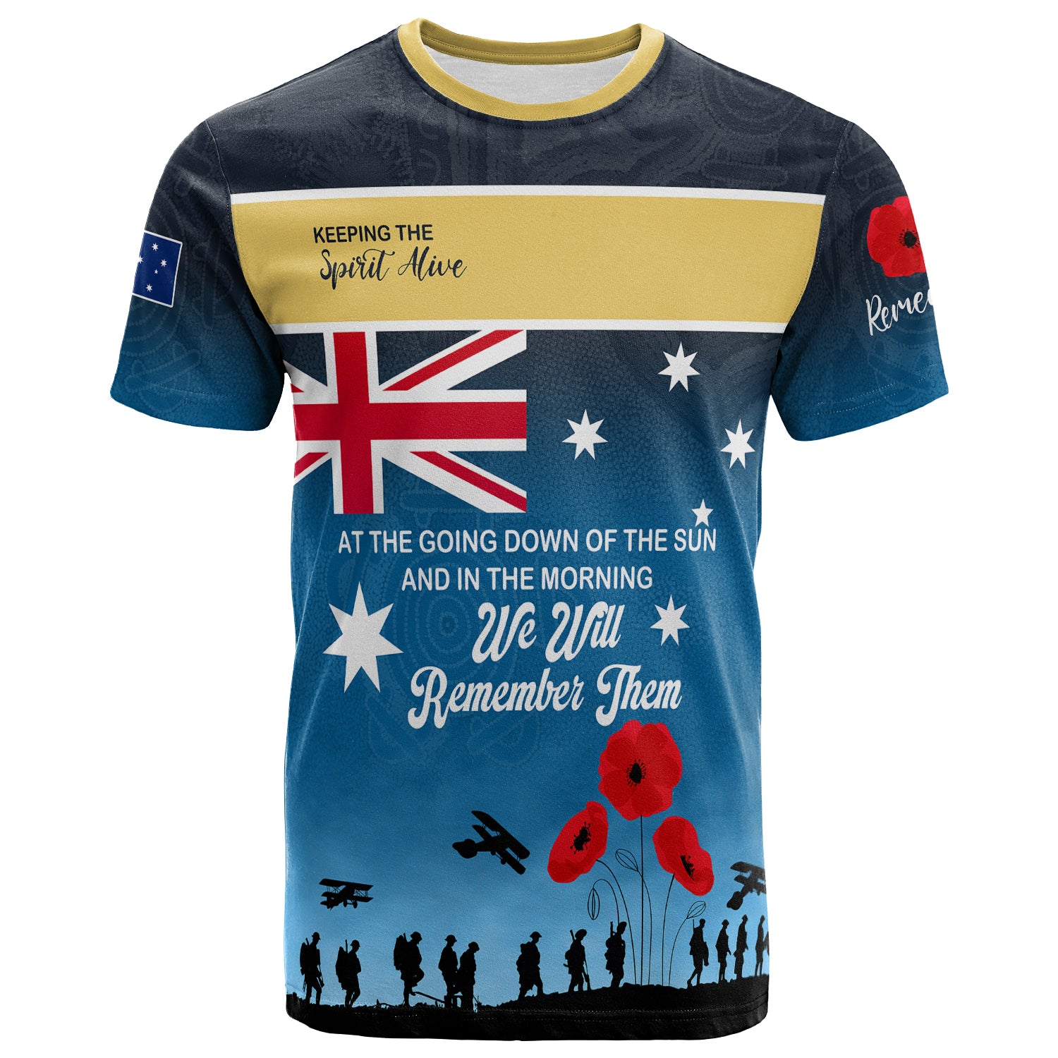 Australia Gold Coast Anzac Custom T-shirt - Keeping the Spirit Alive T-shirt - Vibe Hoodie Shop