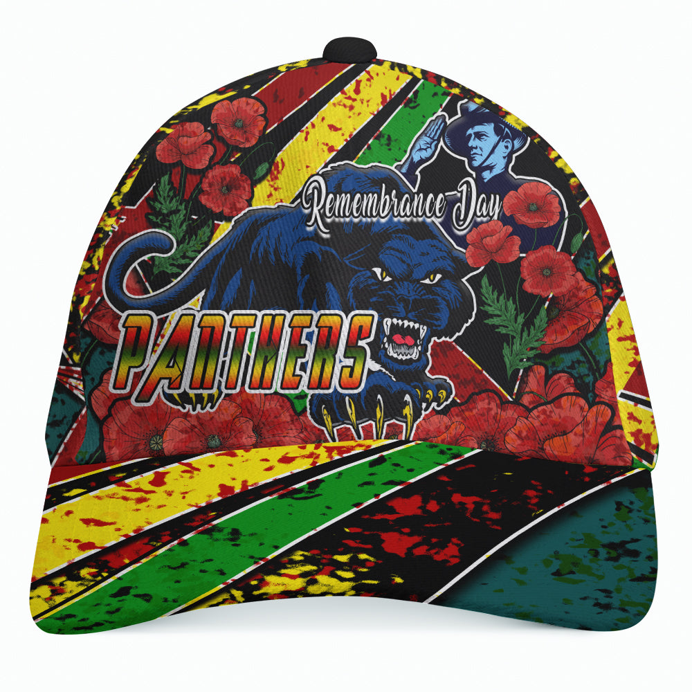 Panthers Rugby Cap - Panthers Remembrance Day And Poppies Cap - Vibe Hoodie Shop