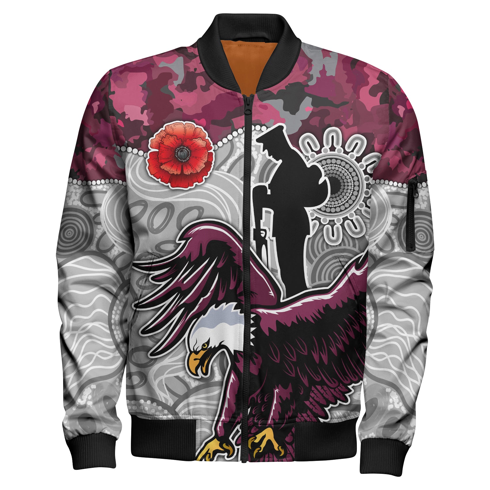 australia-sydneys-northern-beaches-anzac-sleeve-zip-bomber-jacket-aboriginal-inspired-anzac-eagle-sleeve-zip-bomber-jacket