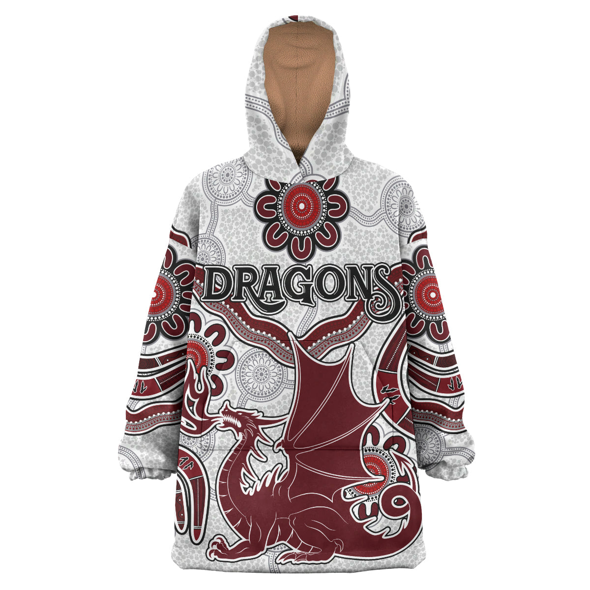 St.George Rugby Snug Hoodie - Custom Aboriginal St. George Wearable Blanket Hoodie RLT14 - Vibe Hoodie Shop