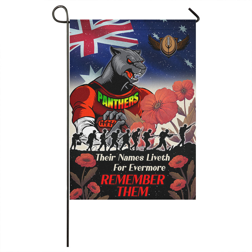 Panthers Rugby Flag - REMEMBER THEM Red Poppy Flowers Flag - Vibe Hoodie Shop