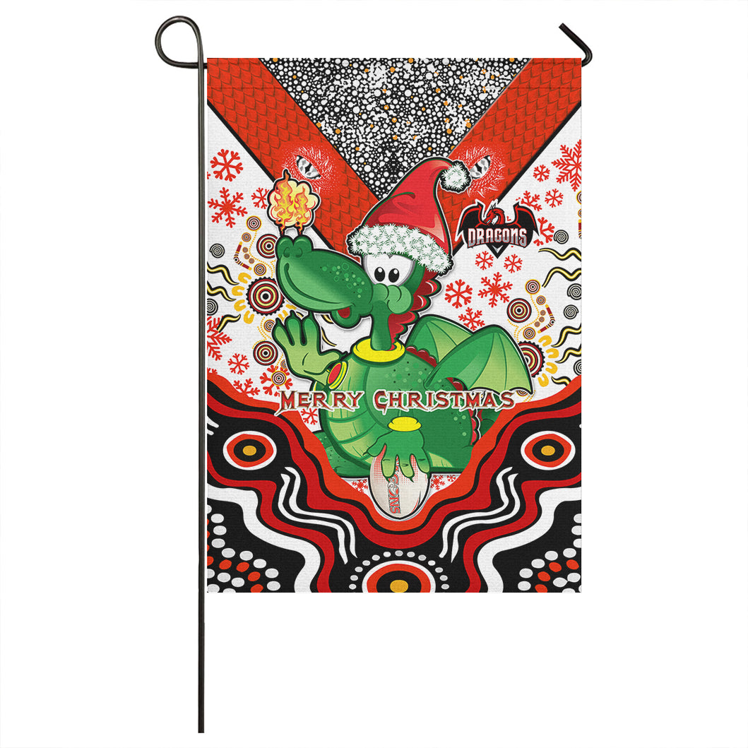 St. George Rugby Christmas Flag - Custom Christmas Green Dragons Indigenous Flag - Vibe Hoodie Shop