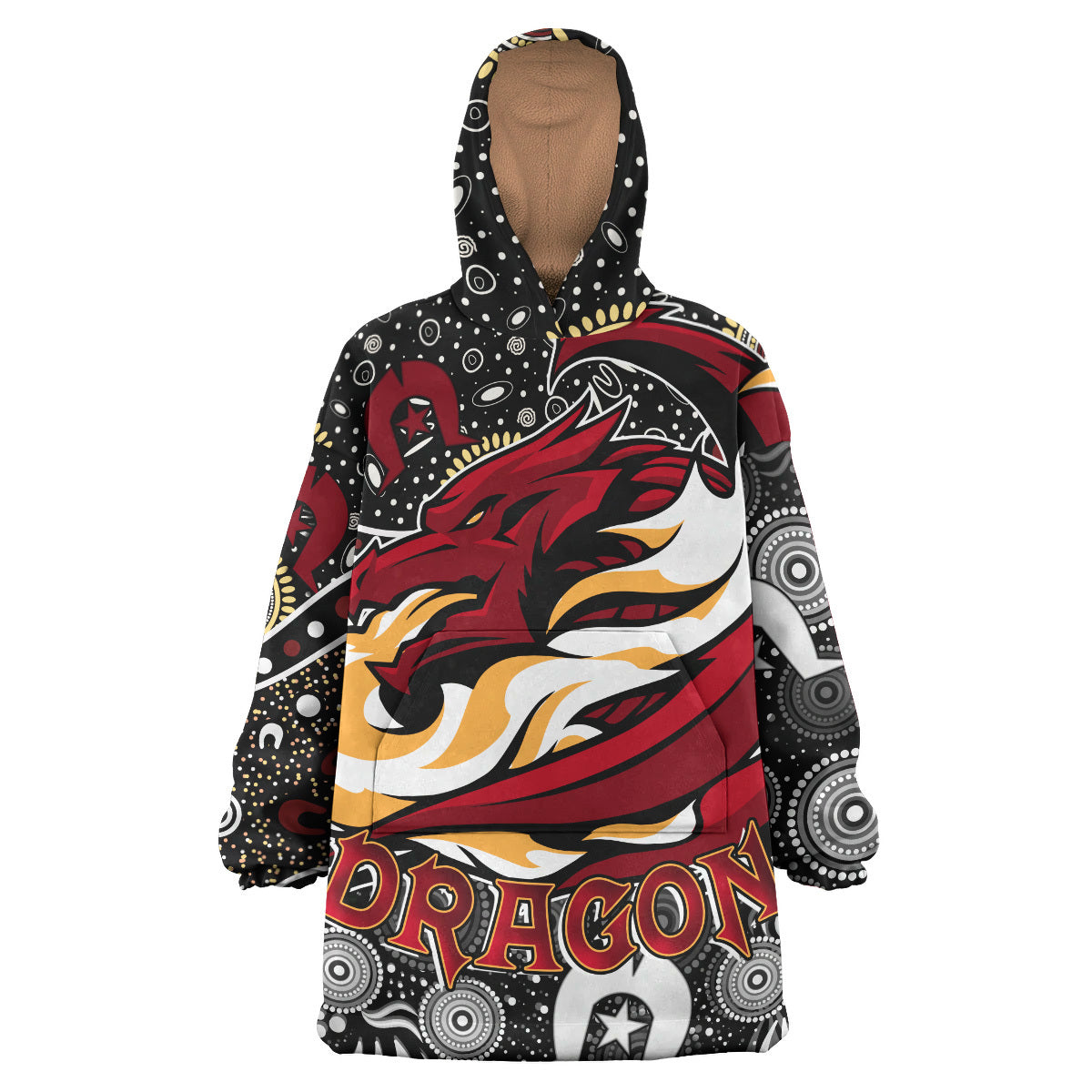 St.George Rugby Snug Hoodie - Custom Dragons Rugby Aboriginal Pattern Naidoc Week Snug Hoodie RLT14 - Vibe Hoodie Shop