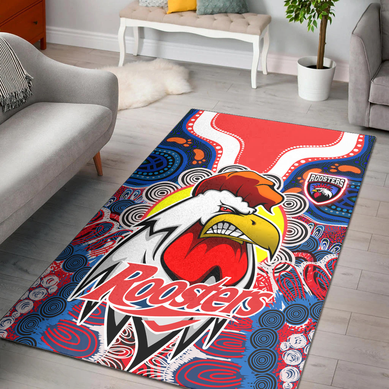 Roosters Indigenous Rugby Area Rug - Protection Under the Sun RLT13 - Vibe Hoodie Shop