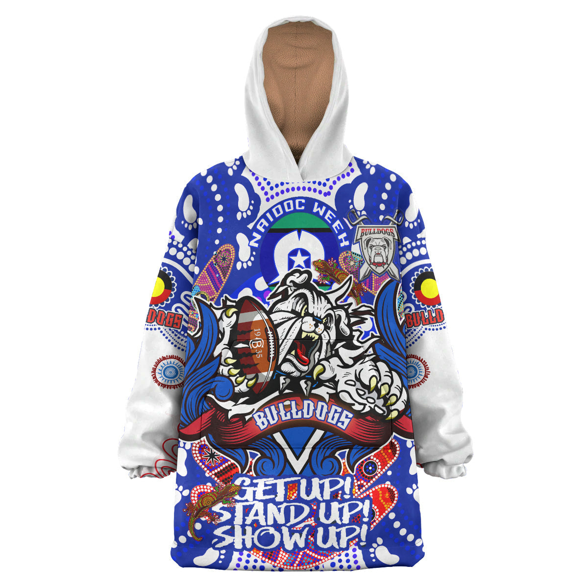 Bulldogs Rugby NAIDOC Week Snug Hoodie - Super Angry Bulldogs Naidoc Week Celebrations Wearable Blanket Hoodie RLT14 - Vibe Hoodie Shop