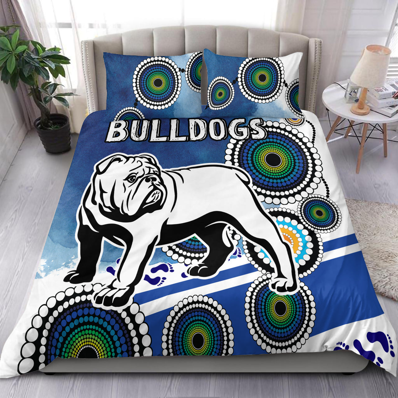 Bulldogs Rugby Bedding Set - Custom Indigenous Bulldogs Bedding Set RLT13 - Vibe Hoodie Shop