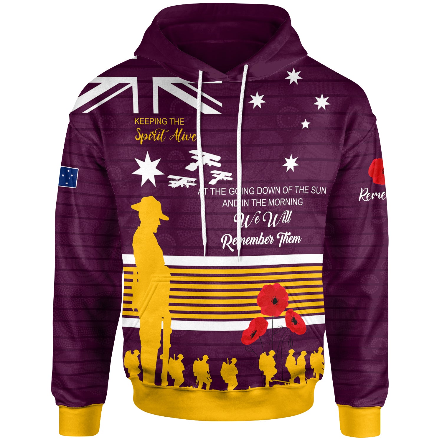 Australia Brisbane Anzac Custom Hoodie - Keeping the Spirit Alive Hoodie - Vibe Hoodie Shop