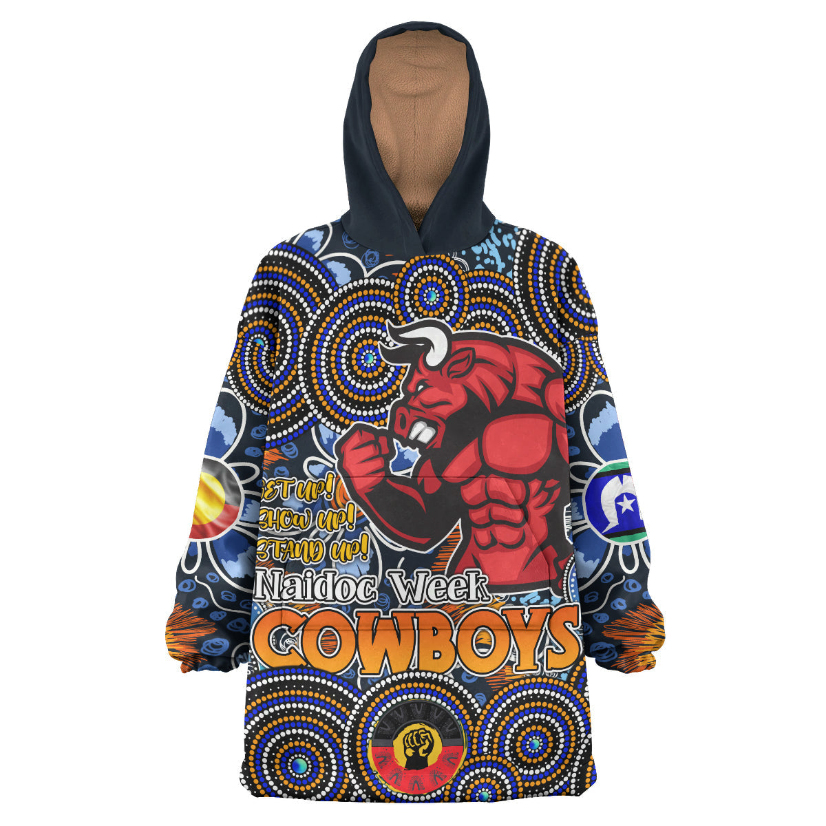 Cowboys Rugby Snug Hoodie - Custom Naidoc Week Aussie Super Cowboys Wearable Blanket Hoodie RLT14 - Vibe Hoodie Shop