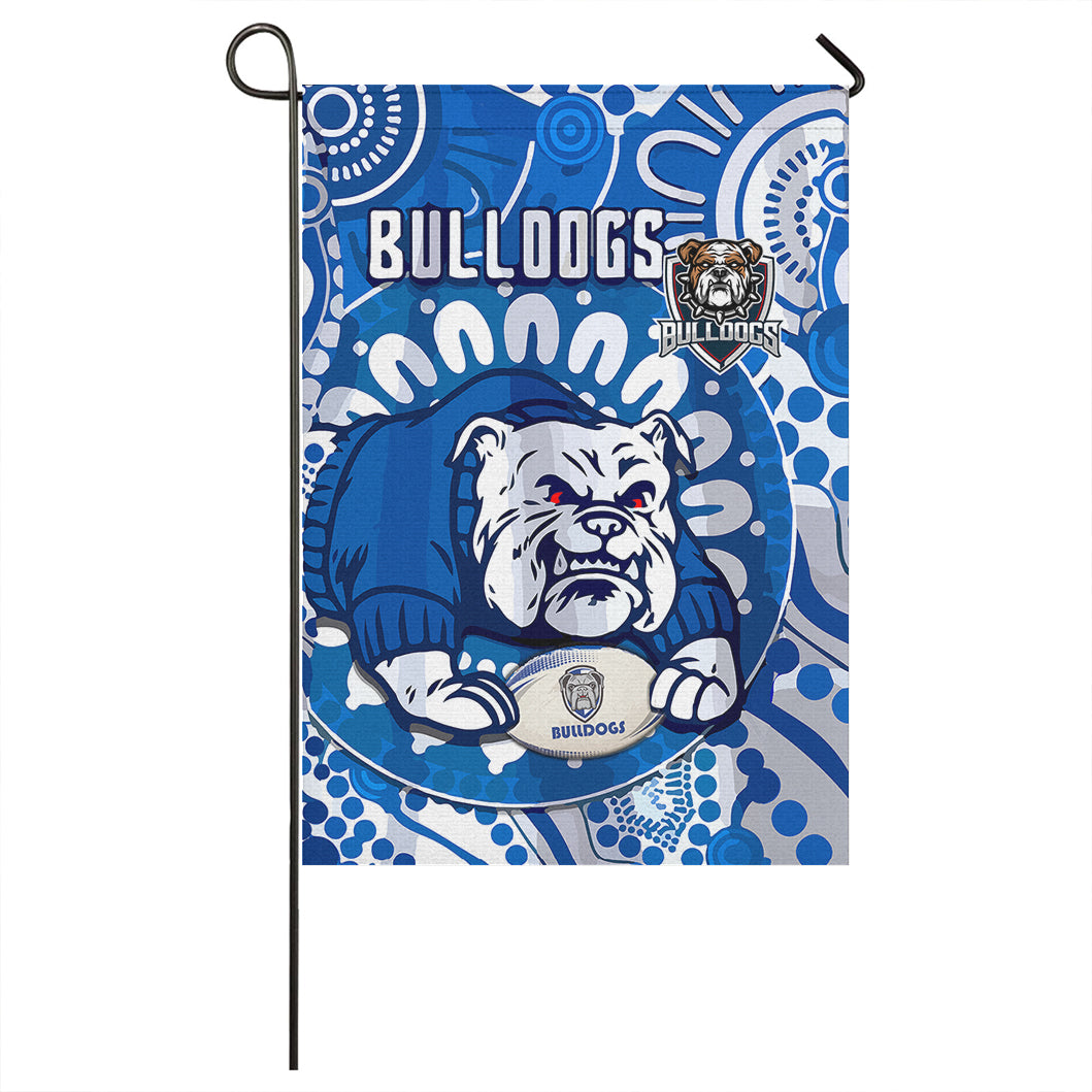 Bulldogs Rugby Flag - Custom Indigenous Bulldogs With Rugby Ball Watercolour Flag - Vibe Hoodie Shop