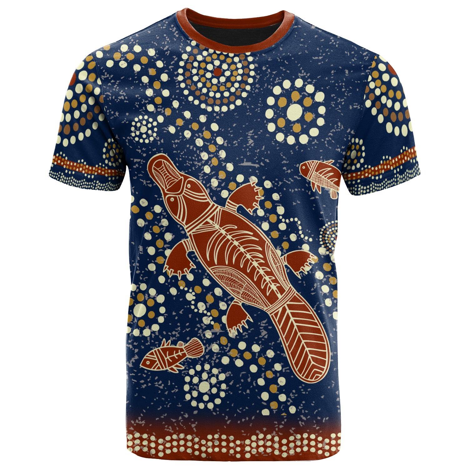 Australia Aboriginal Inspired T-shirt - Platypus And Fish Patterns T-shirt - Vibe Hoodie Shop