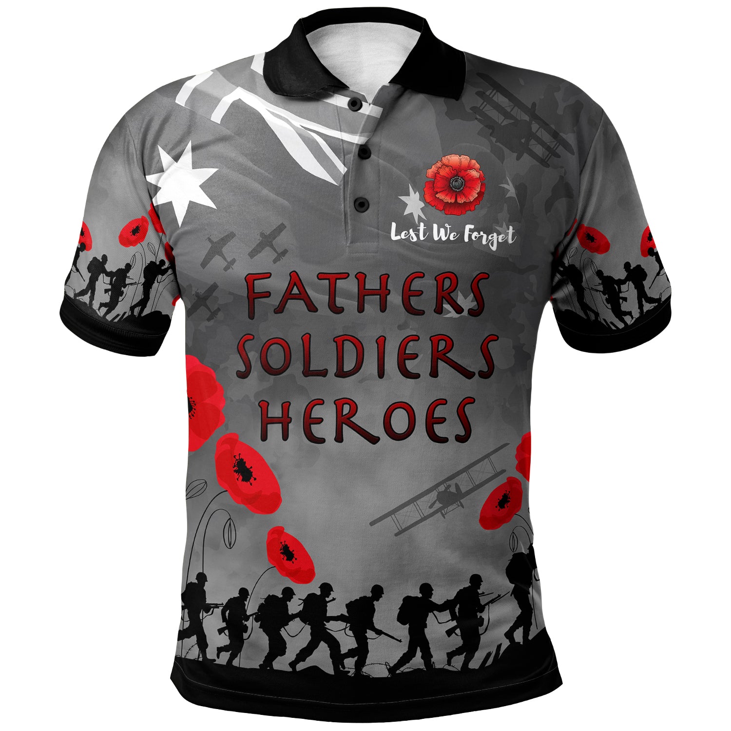 Australia Anzac Polo Shirt - Custom Anzac Fathers Soldiers Heroes Polo Shirt - Vibe Hoodie Shop