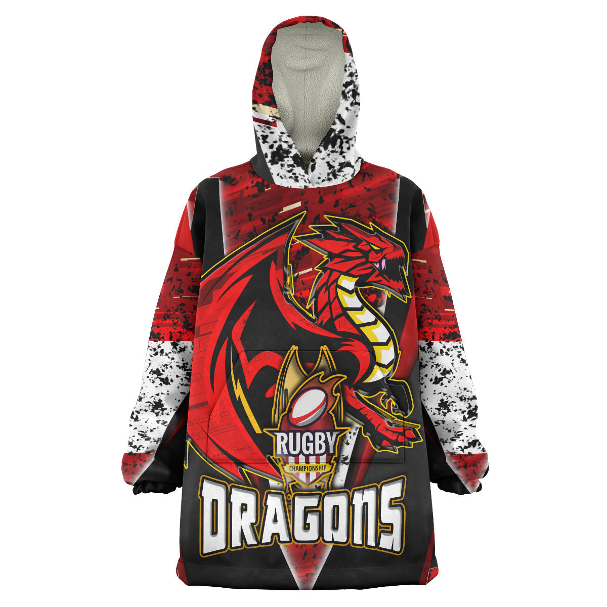 St. George Rugby Snug Hoodie - Custom Dragon Rugby Cup Final Series Champions Sport Style Personalised Player And Number Wearable Blanket Hoodie - Vibe Hoodie Shop