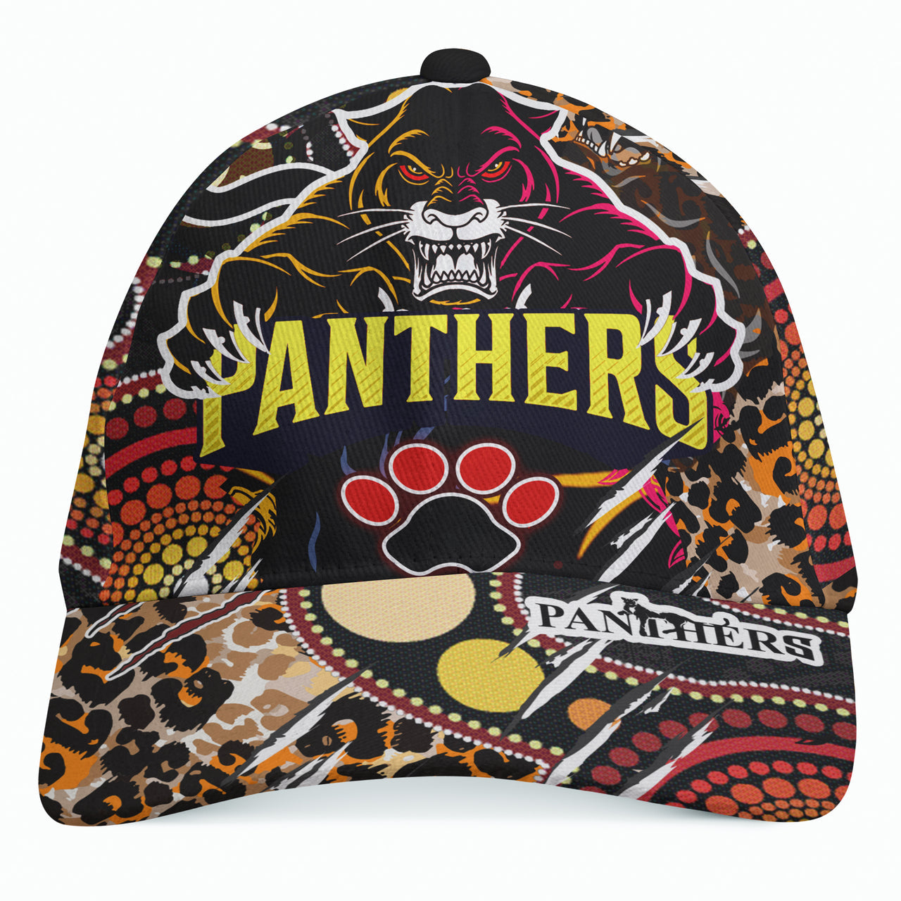 Panthers Rugby League Football Club Cap - The Indigenous Wild Black Panthers Scratch Style RLT13 - Vibe Hoodie Shop