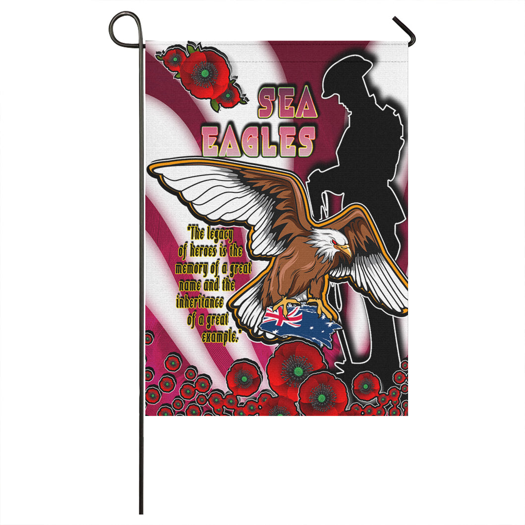 Sea Eagle Rugby Flag - Sea Eagle Remembrance Day Quotes And Poppies Flag - Vibe Hoodie Shop