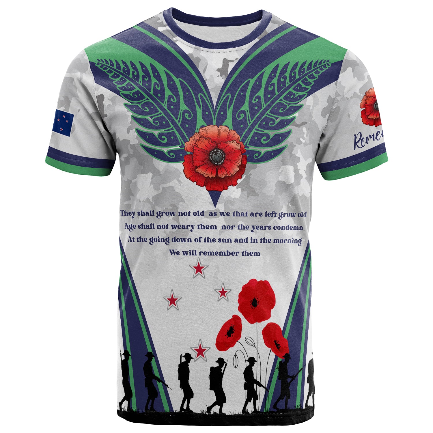 New Zealand Anzac Custom T-shirt - We Will Remember Them T-shirt - Vibe Hoodie Shop